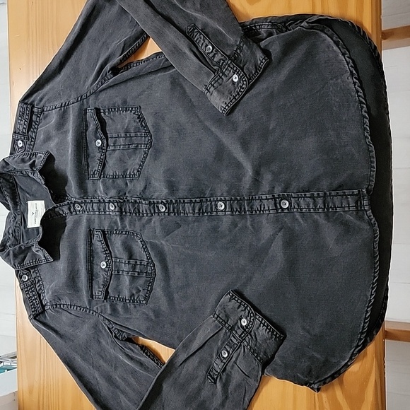 American Eagle Outfitters Black Button Down Shirt - Picture 2 of 9